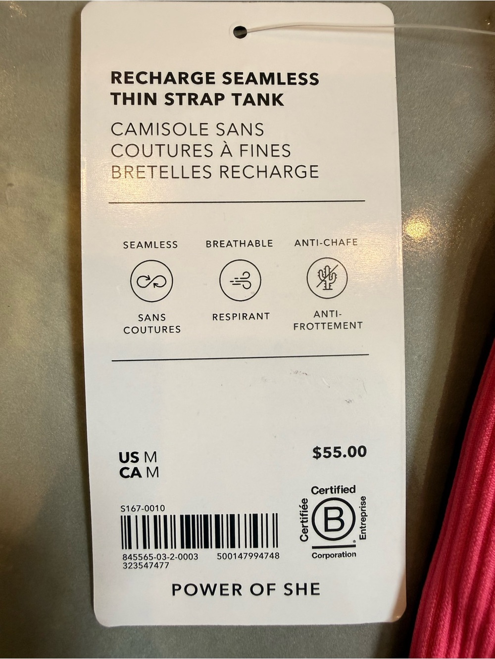 Athleta Hot Pink Recharge Seamless Tank size M - Picture 4 of 4